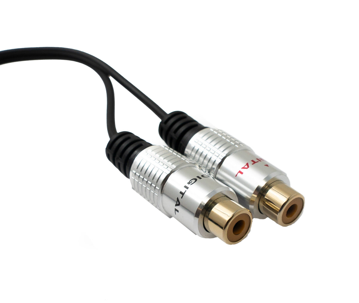 Y Cinch RCA Kabel 25 cm 1 polig Stecker zu 2x Buchse Audio in Schwarz | System-S