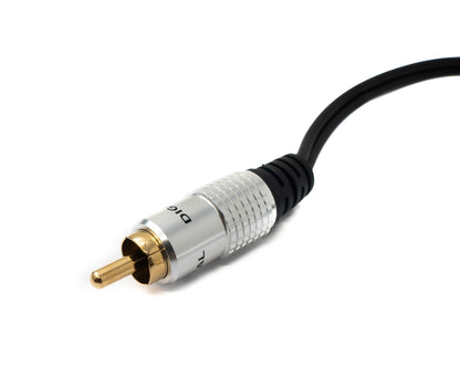 Y Cinch RCA Kabel 25 cm 1 polig Stecker zu 2x Buchse Audio in Schwarz | System-S