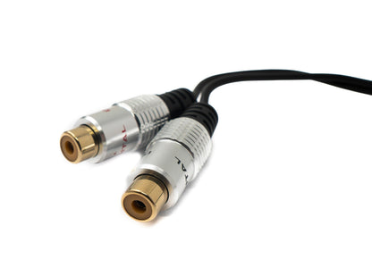 Y Cinch RCA Kabel 25 cm 1 polig Buchse zu 2x Buchse Audio in Schwarz | System-S