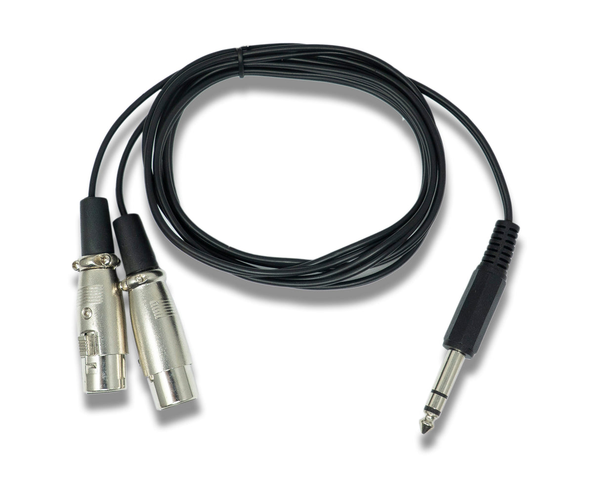 Audio Y Kabel 180 cm AUX 6,35 mm TRS Stecker zu 2x XLR 3 polig Buchse | System-S