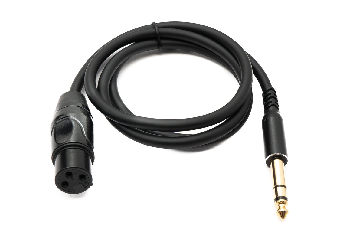 SYSTEM-S Audio Cable 100 cm 6.35 mm jack plug to XLR 3 pin socket in black