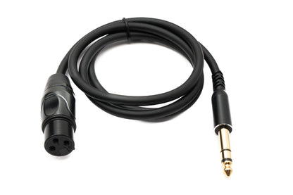 SYSTEM-S Audio Cable 100 cm 6.35 mm jack plug to XLR 3 pin socket in black