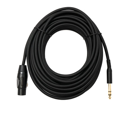 SYSTEM-S Audio Cable 10 m 6.35 mm jack plug to XLR 3 pin socket in black