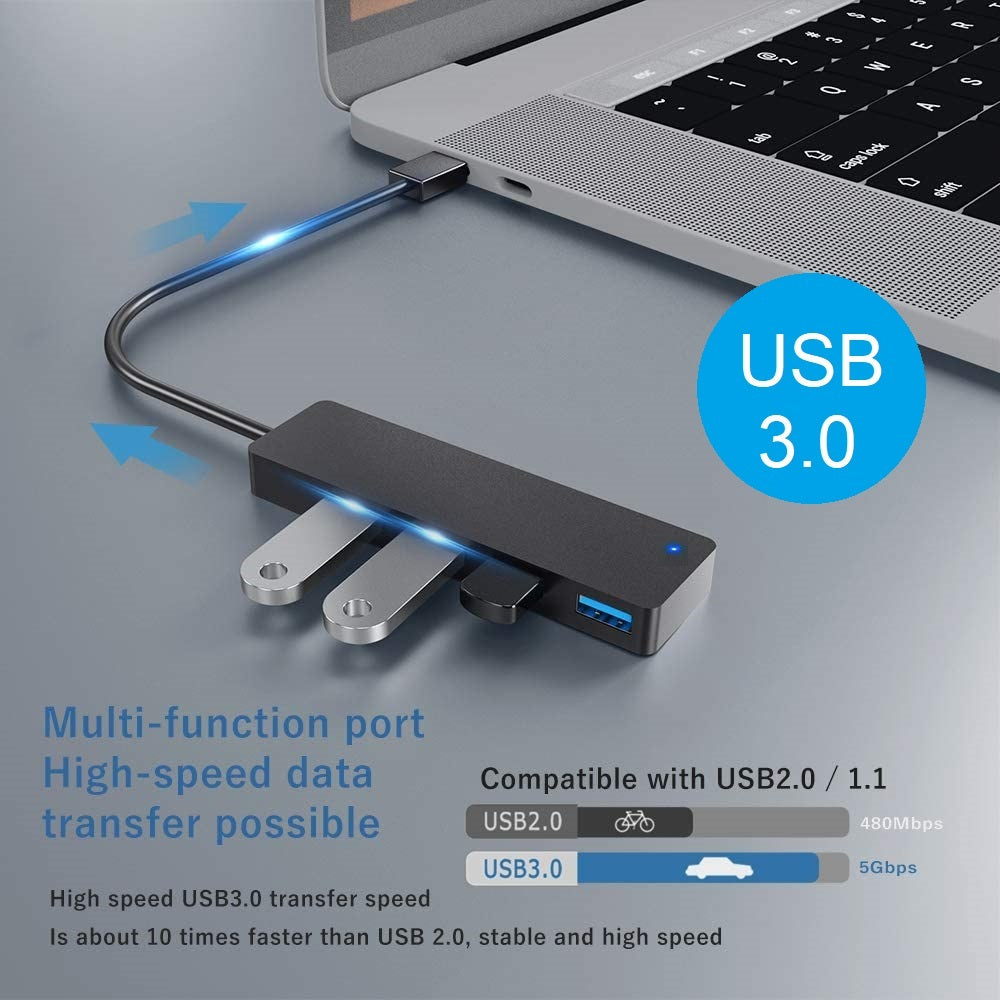 4-Port-USB-Hub USB 3.0-Daten-Hub-Dockingstation mit LED-Anzeige