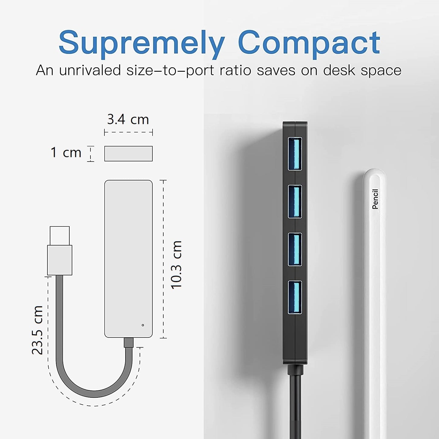 4-Port-USB-Hub USB 3.0-Daten-Hub-Dockingstation mit LED-Anzeige