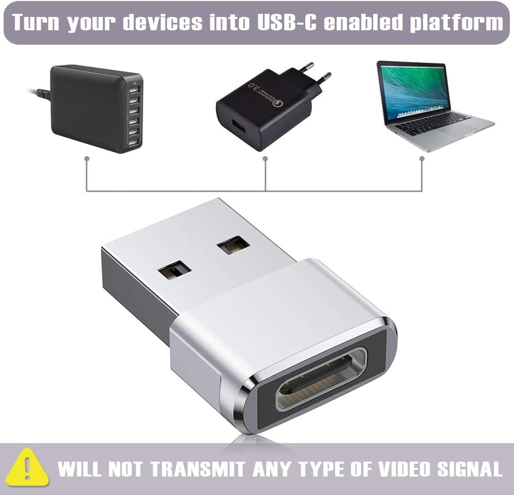 2 Stück USB-A-Stecker auf USB-C-Buchse USB-Adapter USB 2.0 OTG