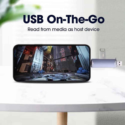 6-in-1 Kartenleser USB 3.0 Speicherkartenleser Typ-C Micro USB SD TF OTG Grau - DREIKS