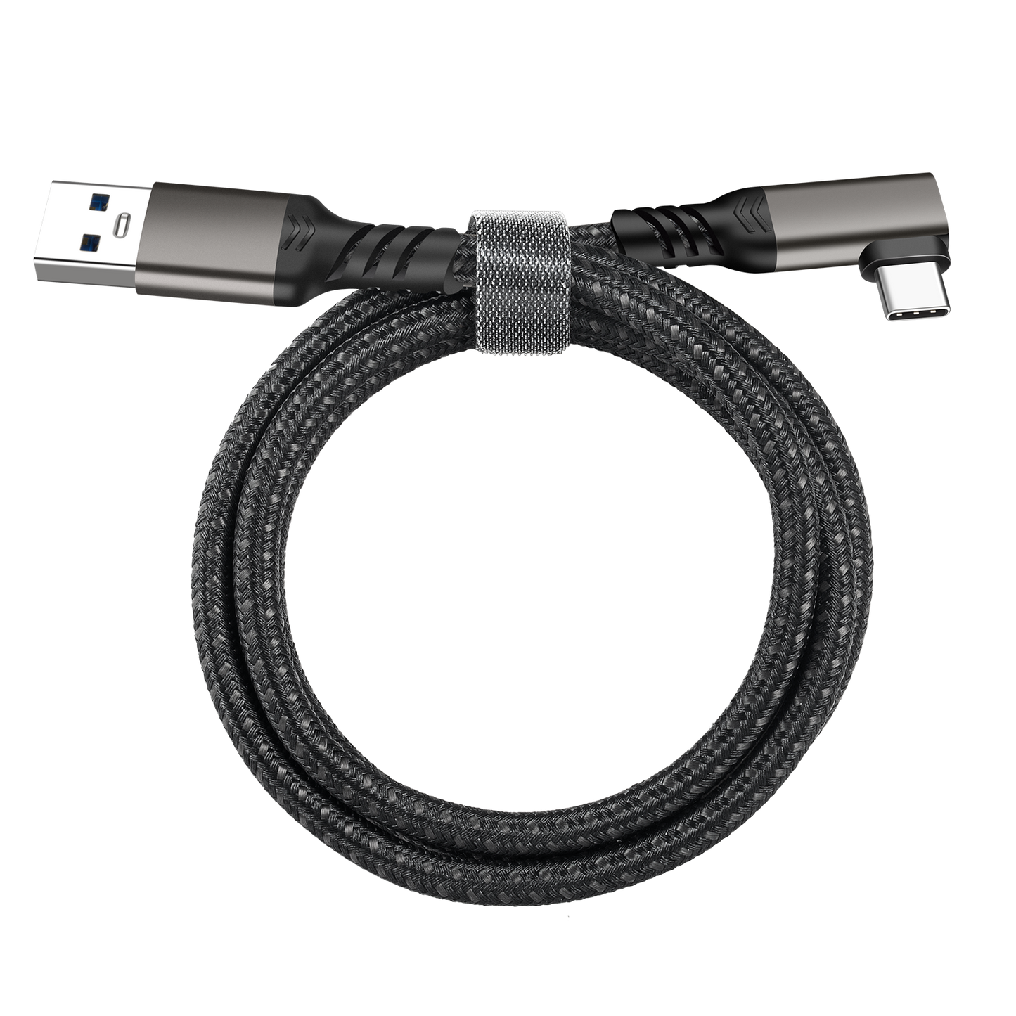 90° USB-A Male to USB-C Male Cable 10Gbps USB 3.2 Quick Charge QC 60W 3A