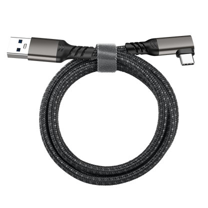 90° USB-A Male to USB-C Male Cable 10Gbps USB 3.2 Quick Charge QC 60W 3A