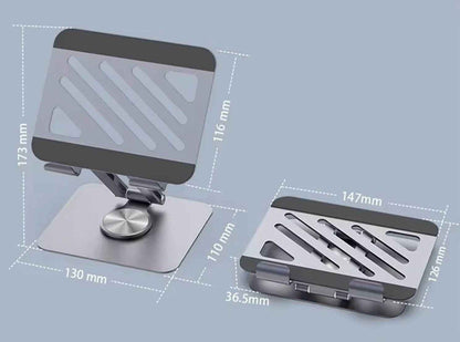 Tablet Ständer Halterung 360° Drehung Aluminium unterstützt Tablets bis 12 Zoll - DREIKS