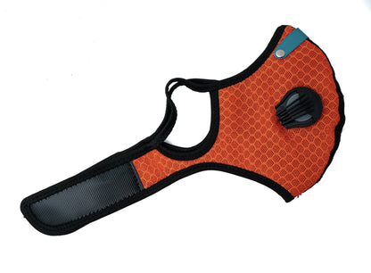 Staub Maske austauschbarer Aktivkohle Filter Nylon für Outdoor Jogging Orange | System-S