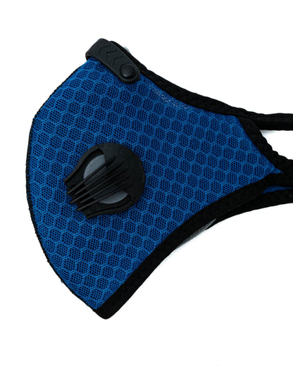 Staub Maske austauschbarer Aktivkohle Filter Nylon für Outdoor Jogging Blau | System-S