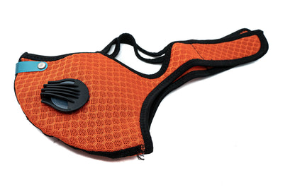 Staub Maske austauschbarer Aktivkohle Filter Nylon für Outdoor Jogging Orange | System-S