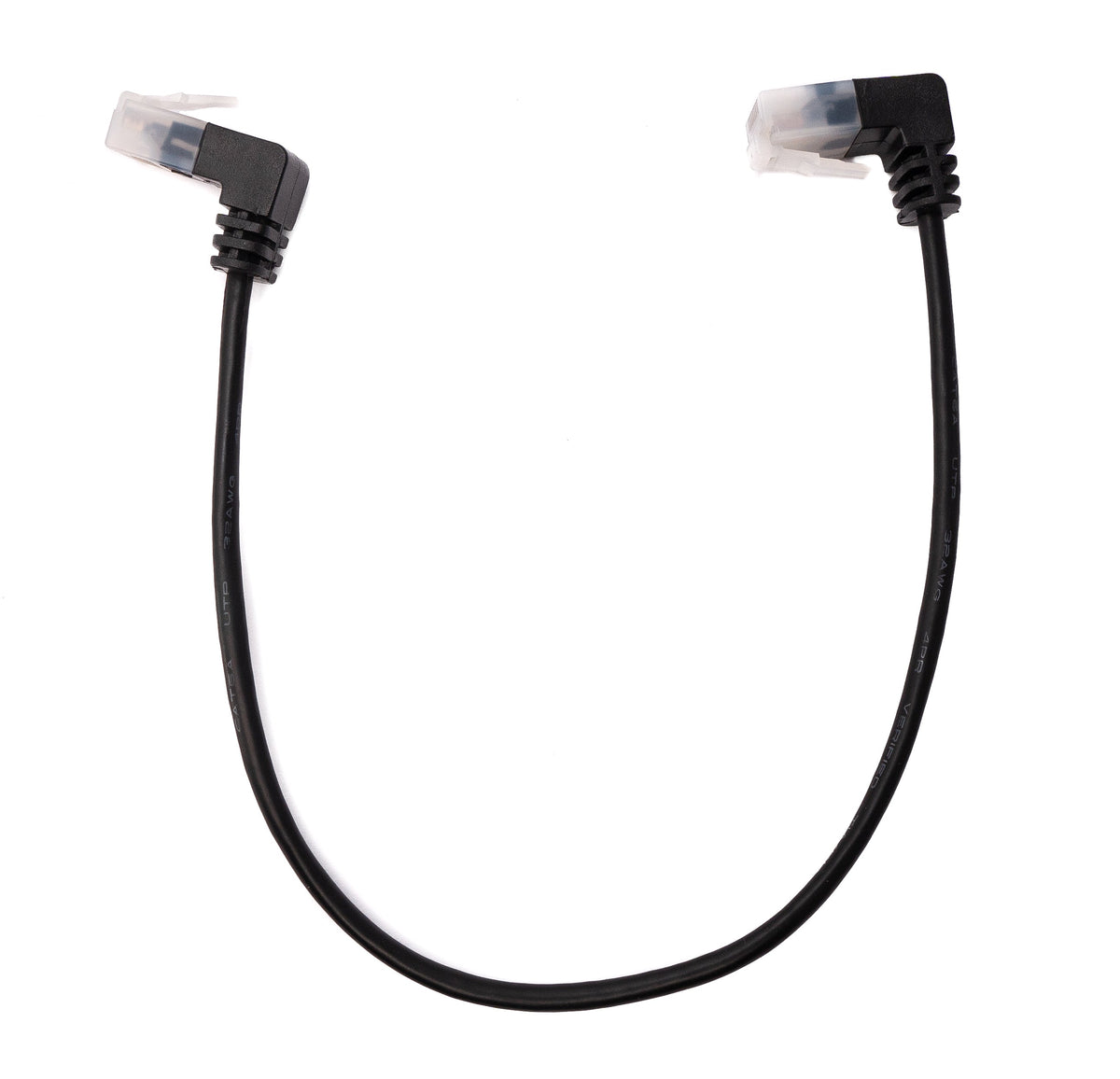 SYSTEM-S LAN cable 25 cm RJ45 8P8C STP Cat6 plug to plug angled black