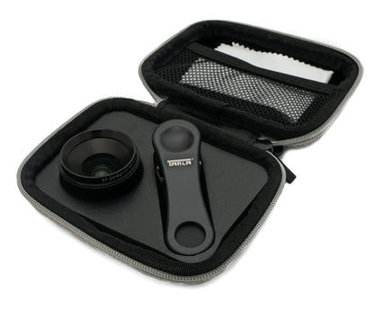 Makro Linse 1.1x bis 2.8x Vergrösserung mit Clip und Schutztasche für Smartphone | System-S