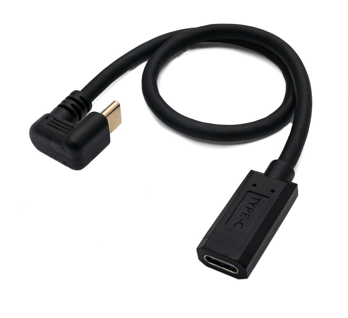 USB 3.1 U Turn 30 cm Kabel Typ C Stecker zu Buchse 360° Winkel in Schwarz | System-S