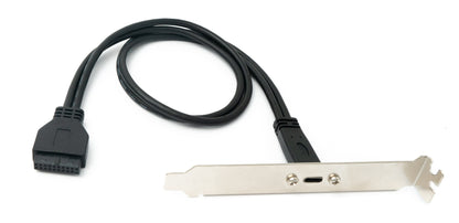 USB 3.1 Kabel 50 cm Typ C Buchse zu 20pin PCI Schraube  Kabel in Schwarz | System-S