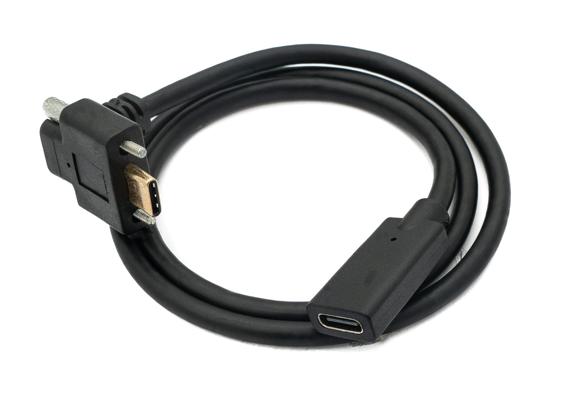 SYSTEM-S USB 3.1 Gen 2 100W cable 60 cm Type C male to female screw angle 