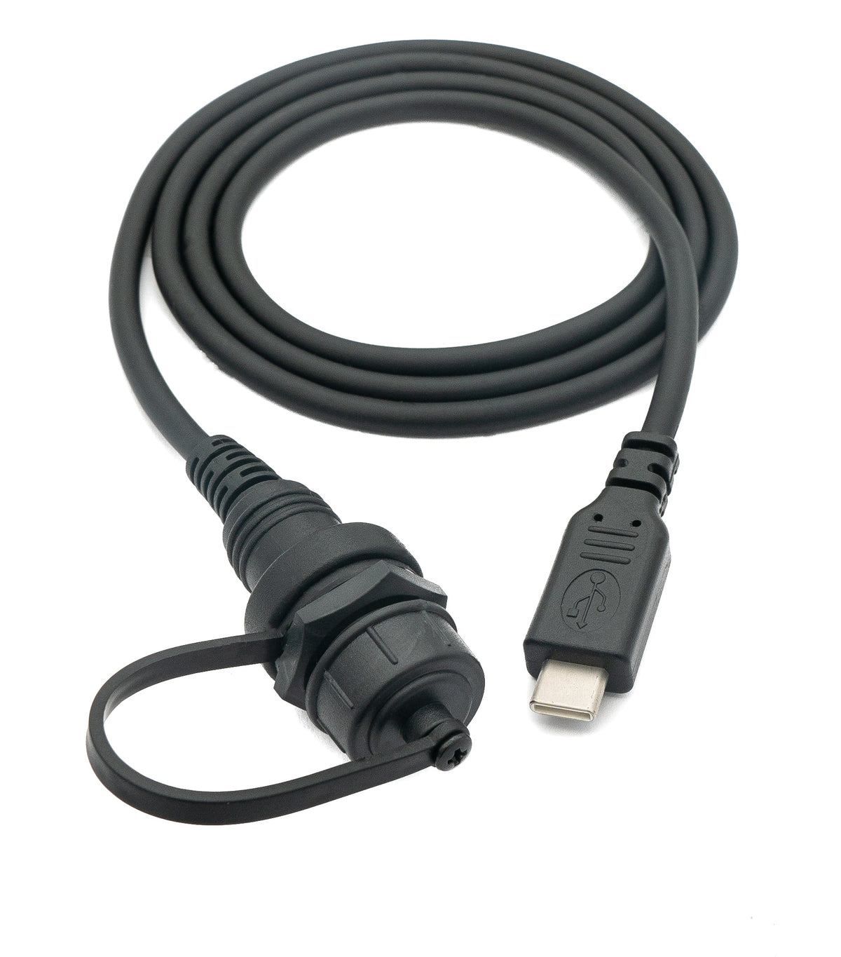 USB 3.1 Kabel 100 cm Typ C Stecker zu Buchse Bulkhead wasserfest Schwarz | System-S
