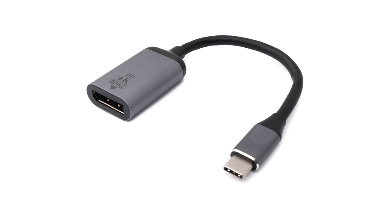 SYSTEM-S Display Port cable 20 cm DP female to USB 3.1 Type C male in grey