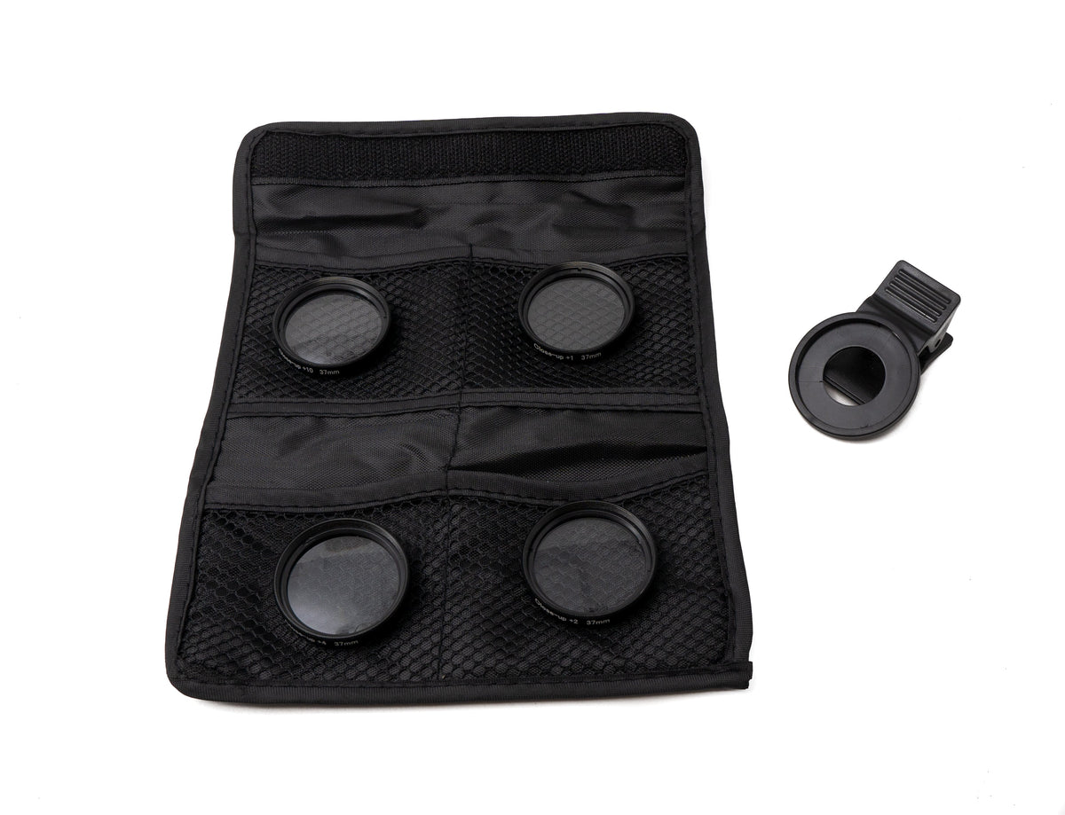 Makro Linse Set Zoom Close Up Filter Kit mit Clip Tasche in Schwarz | System-S