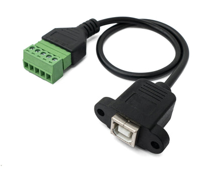 USB 2.0 Kabel 30 cm Typ B Buchse zu 5 polig Leiterplattenstecker Schwarz | System-S