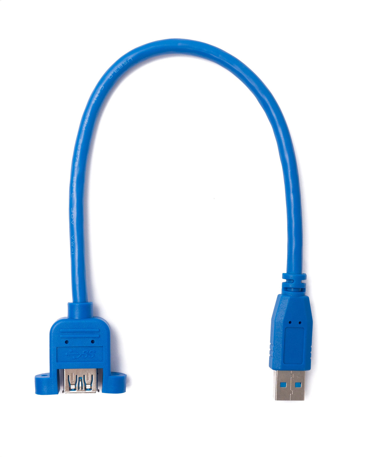 USB 3.0 Kabel 30 cm Typ A Stecker zu Buchse Schraube in Blau | System-S
