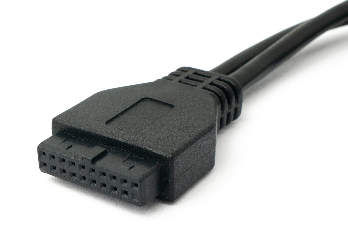 USB 3.1 Kabel 50 cm Typ C Buchse zu 20pin PCI Schraube  Kabel in Schwarz | System-S