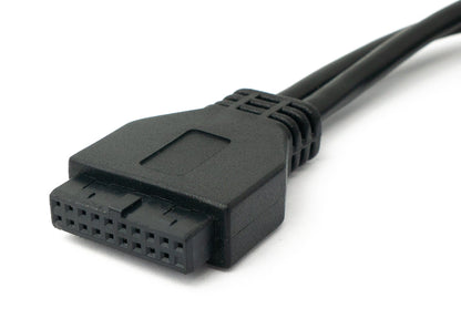 USB 3.1 Kabel 50 cm Typ C Buchse zu 20pin PCI Schraube  Kabel in Schwarz | System-S