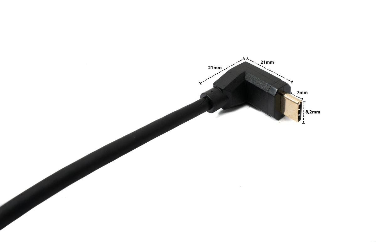 SYSTEM-S USB 3.1 Gen 2 cable 1.8 m Type C male to female angled in black