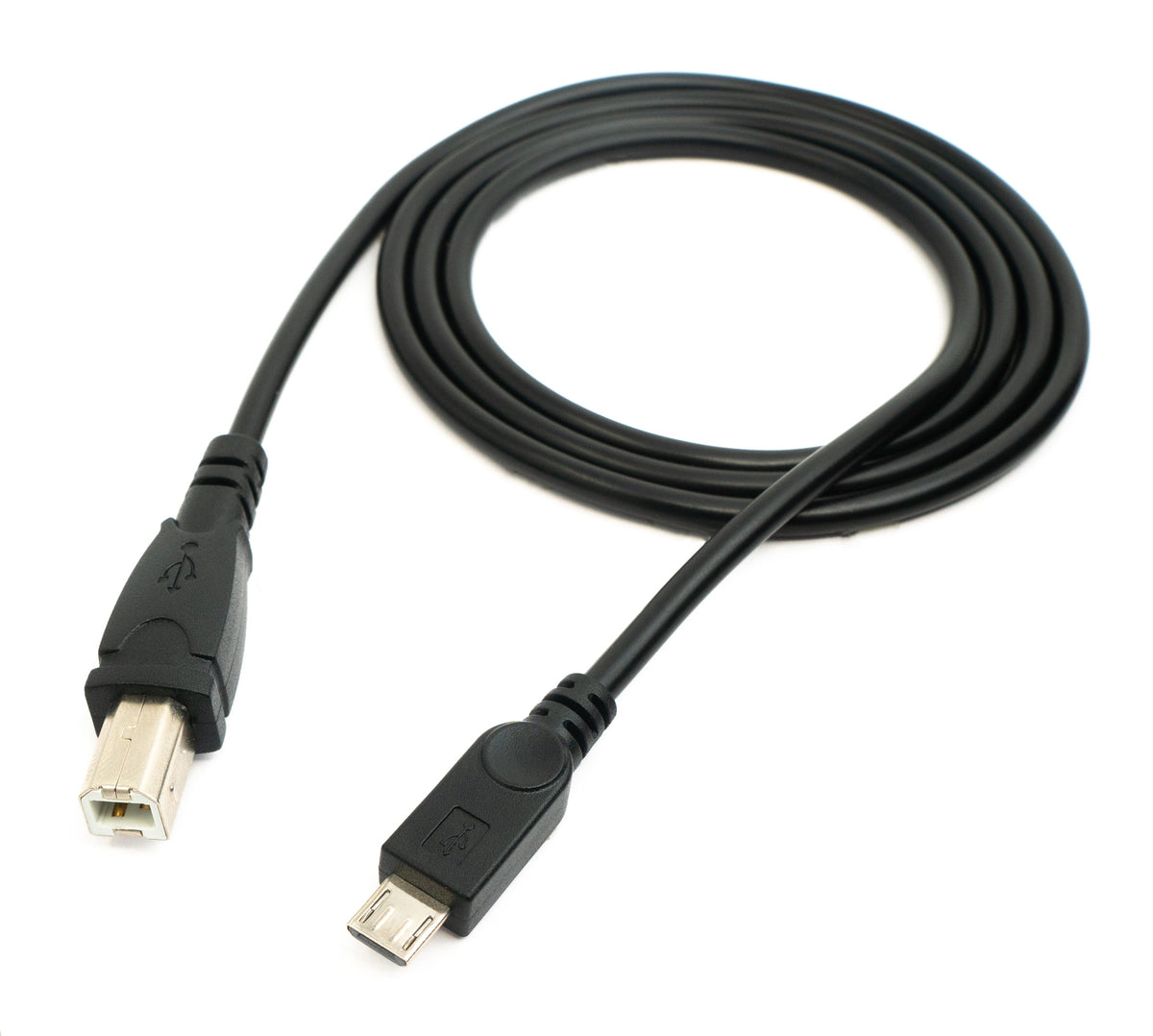USB 2.0 Kabel 100 cm Typ B Stecker zu Micro B Stecker in Schwarz | System-S