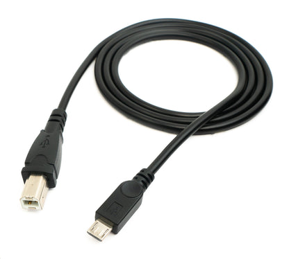 USB 2.0 Kabel 100 cm Typ B Stecker zu Micro B Stecker in Schwarz | System-S