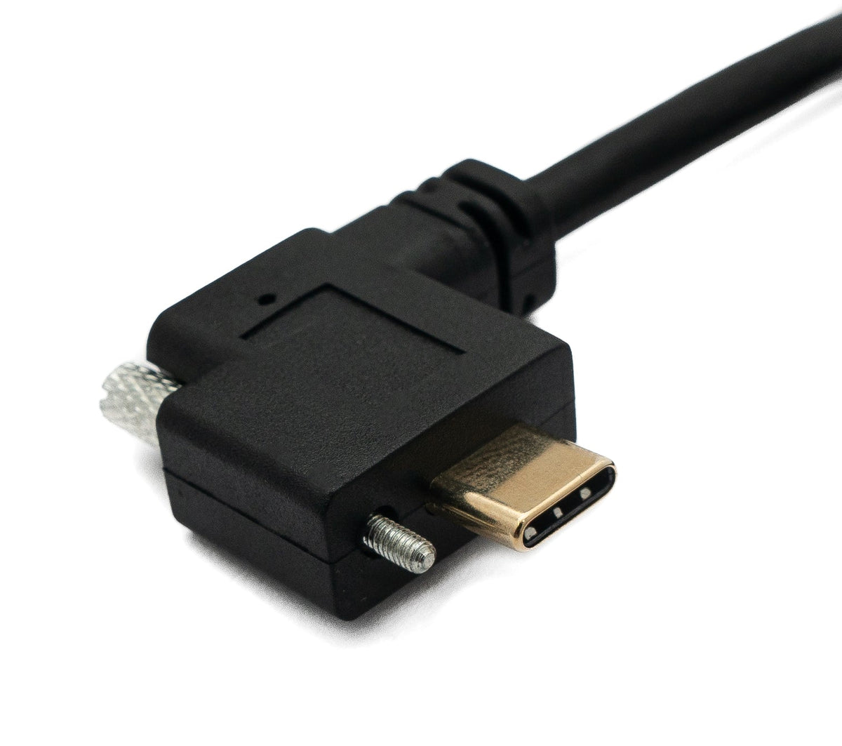 USB 3.1 Kabel 100 cm Typ C Stecker zu Buchse Schraube Winkel in Schwarz | System-S