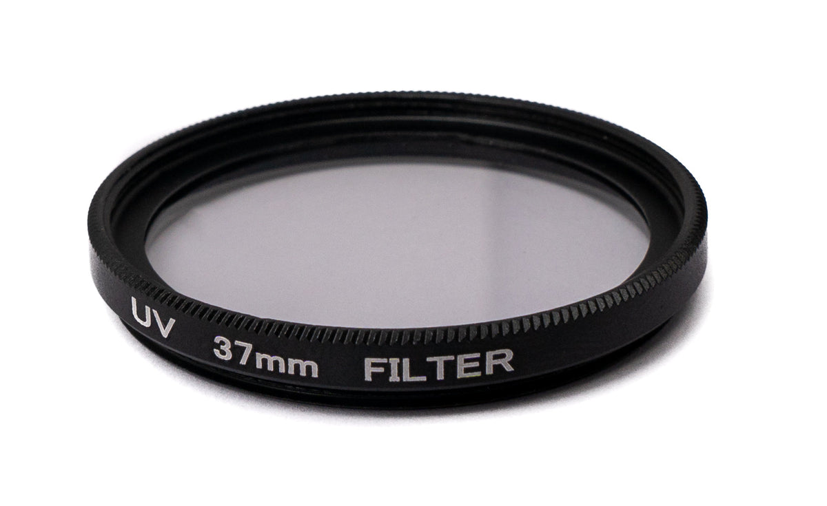 UV Filter 37 mm unbeschichtet Slim Linse mit Clip für Smartphones in Schwarz | System-S