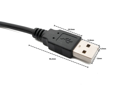 USB 2.0 Kabel 25 cm Typ A Stecker zu Micro B Stecker Winkel in Schwarz | System-S