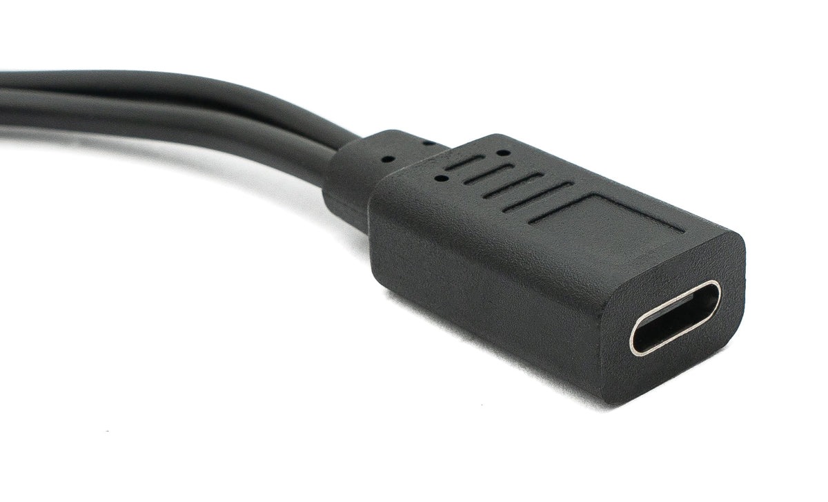 USB 3.1 Kabel 30 cm Typ C & 2.0 Micro B Stecker zu Buchse Adapter in Schwarz | System-S