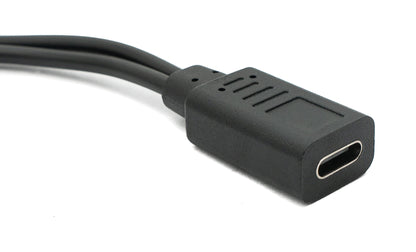 USB 3.1 Kabel 30 cm Typ C & 2.0 Micro B Stecker zu Buchse Adapter in Schwarz | System-S