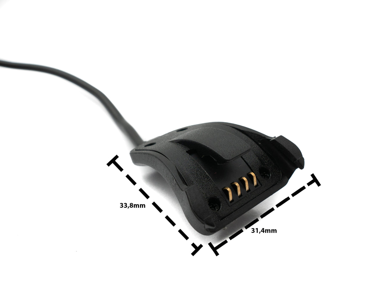 USB 2.0 Kabel 100 cm Ladekabel für TomTom Runner 2 3 Spark 3 Smartwatch Schwarz | System-S