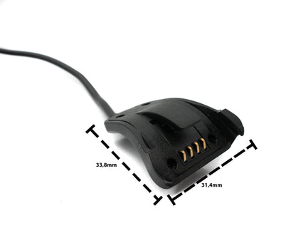 USB 2.0 Kabel 100 cm Ladekabel für TomTom Runner 2 3 Spark 3 Smartwatch Schwarz | System-S