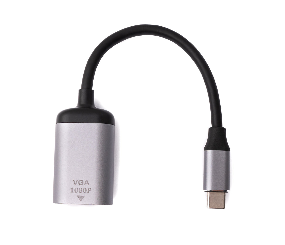 VGA Kabel 20 cm Buchse zu USB 3.1 Typ C Stecker in Grau | System-S