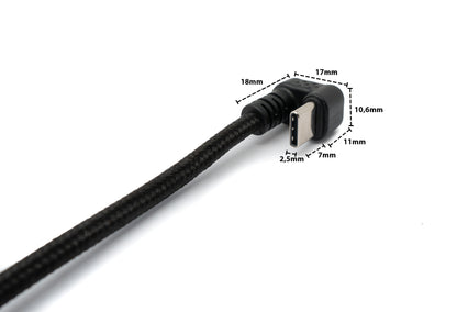 USB 3.1 U Turn 180° Kabel 150 cm Typ C Stecker zu 2.0 Typ A Stecker geflochten | System-S
