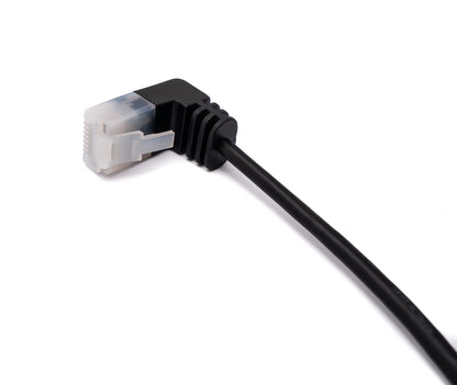 SYSTEM-S LAN cable 25 cm RJ45 8P8C STP Cat6 plug to plug angled black