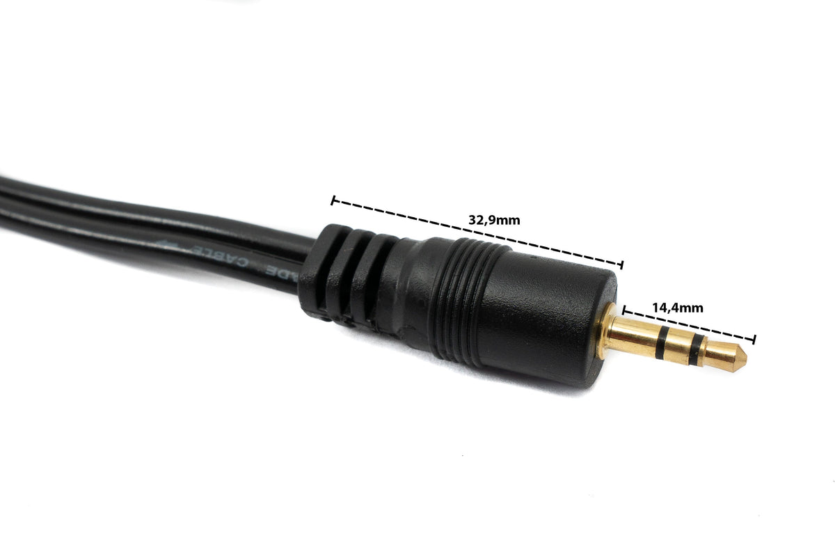 Cinch 2 RCA Kabel 5 m Stecker zu AUX 3,5 mm Klinke Stecker Stereo AV in Schwarz | System-S