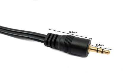 Cinch 2 RCA Kabel 5 m Stecker zu AUX 3,5 mm Klinke Stecker Stereo AV in Schwarz | System-S