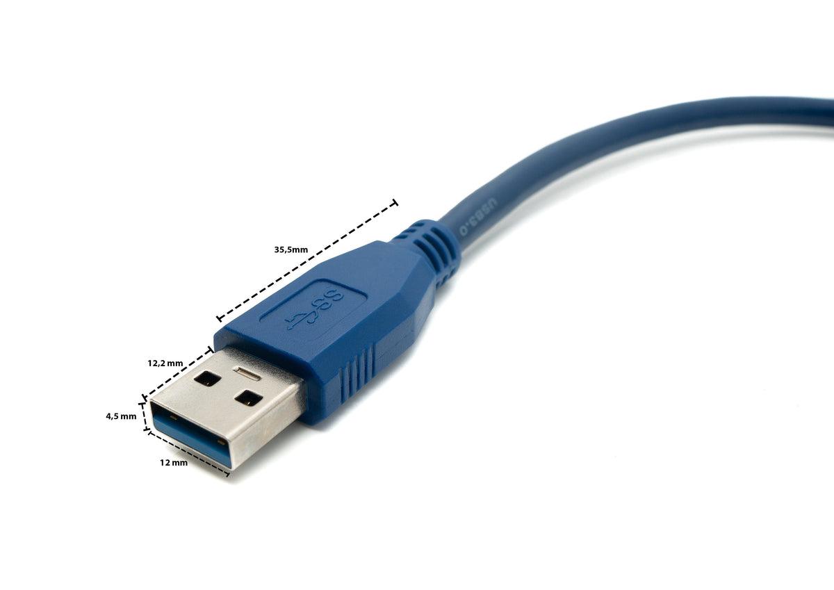 SYSTEM-S USB 3.0 cable 50 cm Type A male to female in blue