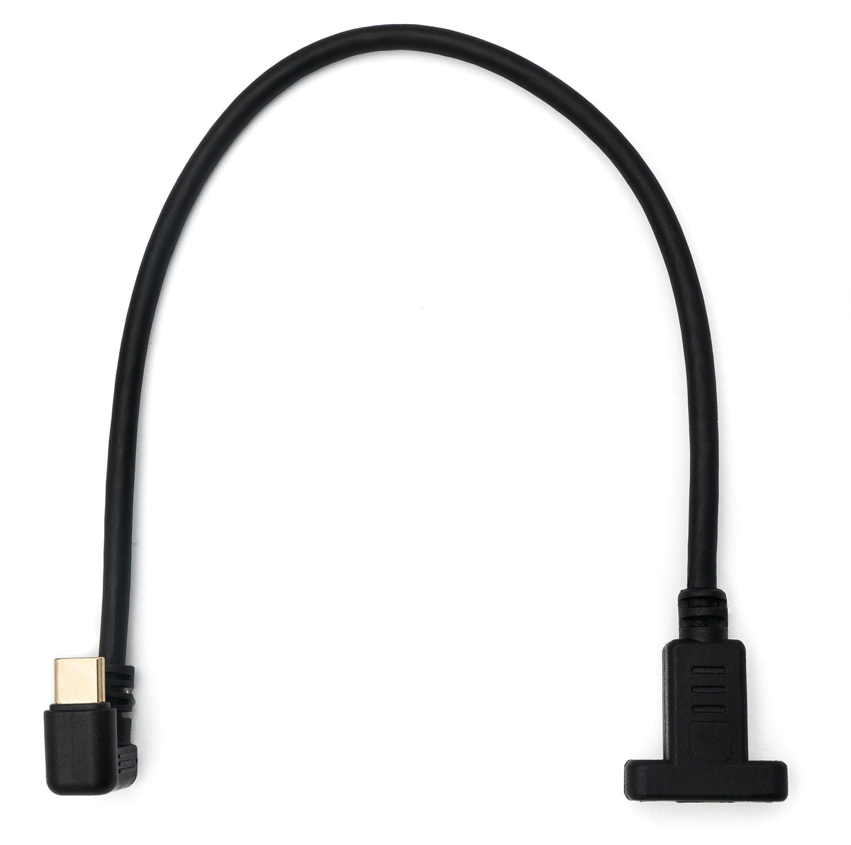 USB 3.1 U Turn 30 cm Kabel Typ C Stecker zu Buchse 360° Winkel Schraube Schwarz | System-S