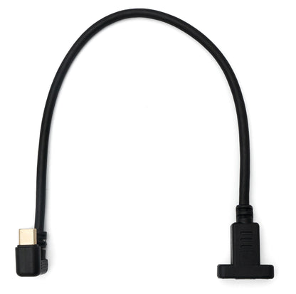 USB 3.1 U Turn 30 cm Kabel Typ C Stecker zu Buchse 360° Winkel Schraube Schwarz | System-S