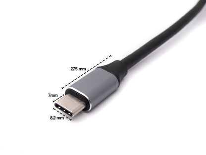 VGA Kabel 20 cm Buchse zu USB 3.1 Typ C Stecker in Grau | System-S