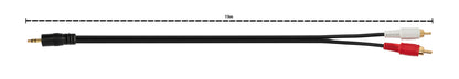 Cinch 2 RCA Kabel 15 m Stecker zu AUX 3,5 mm Klinke Stecker Stereo AV in Schwarz | System-S