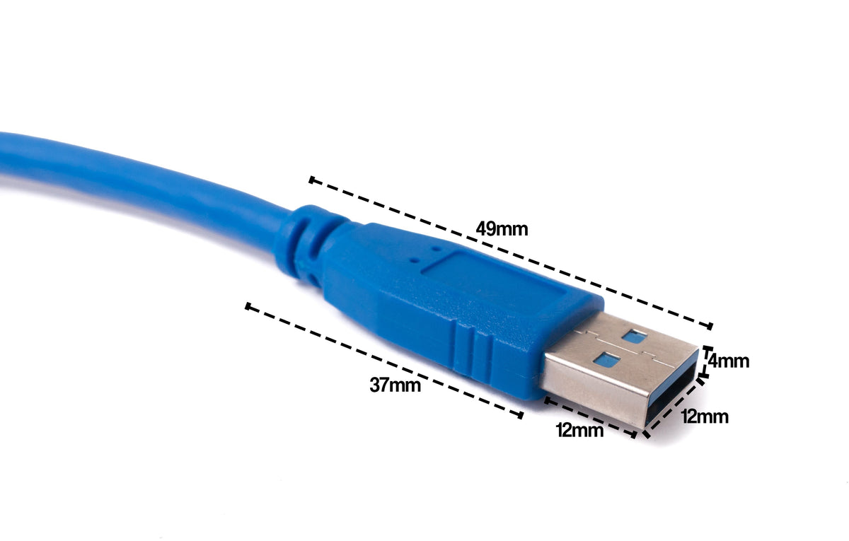USB 3.0 Kabel 1,8 m Typ A Stecker zu Buchse Schraube in Blau | System-S